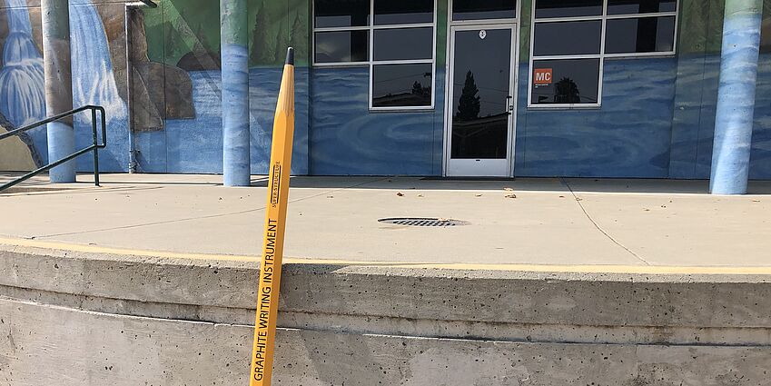 pencil on campus