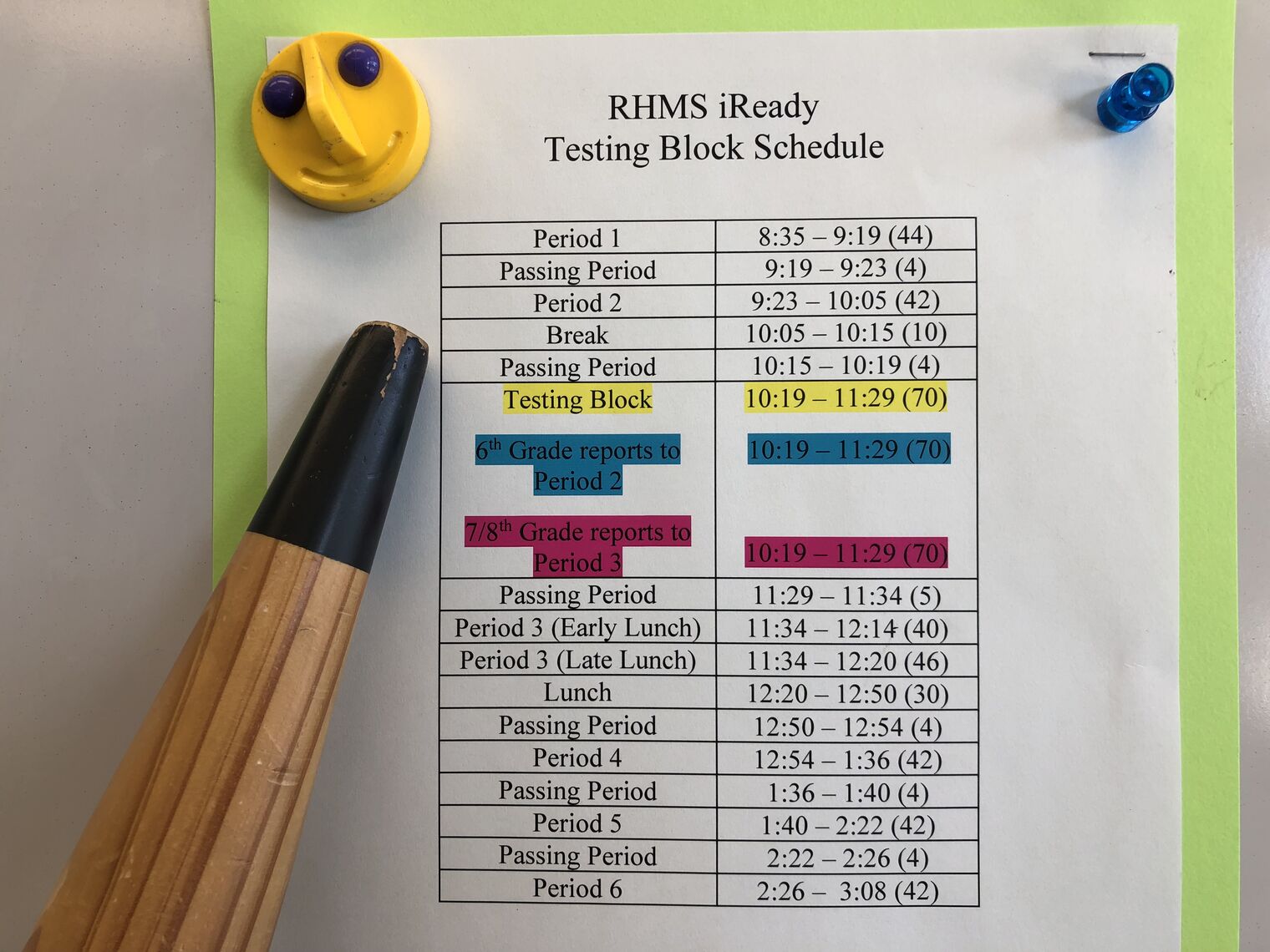 bell schedule