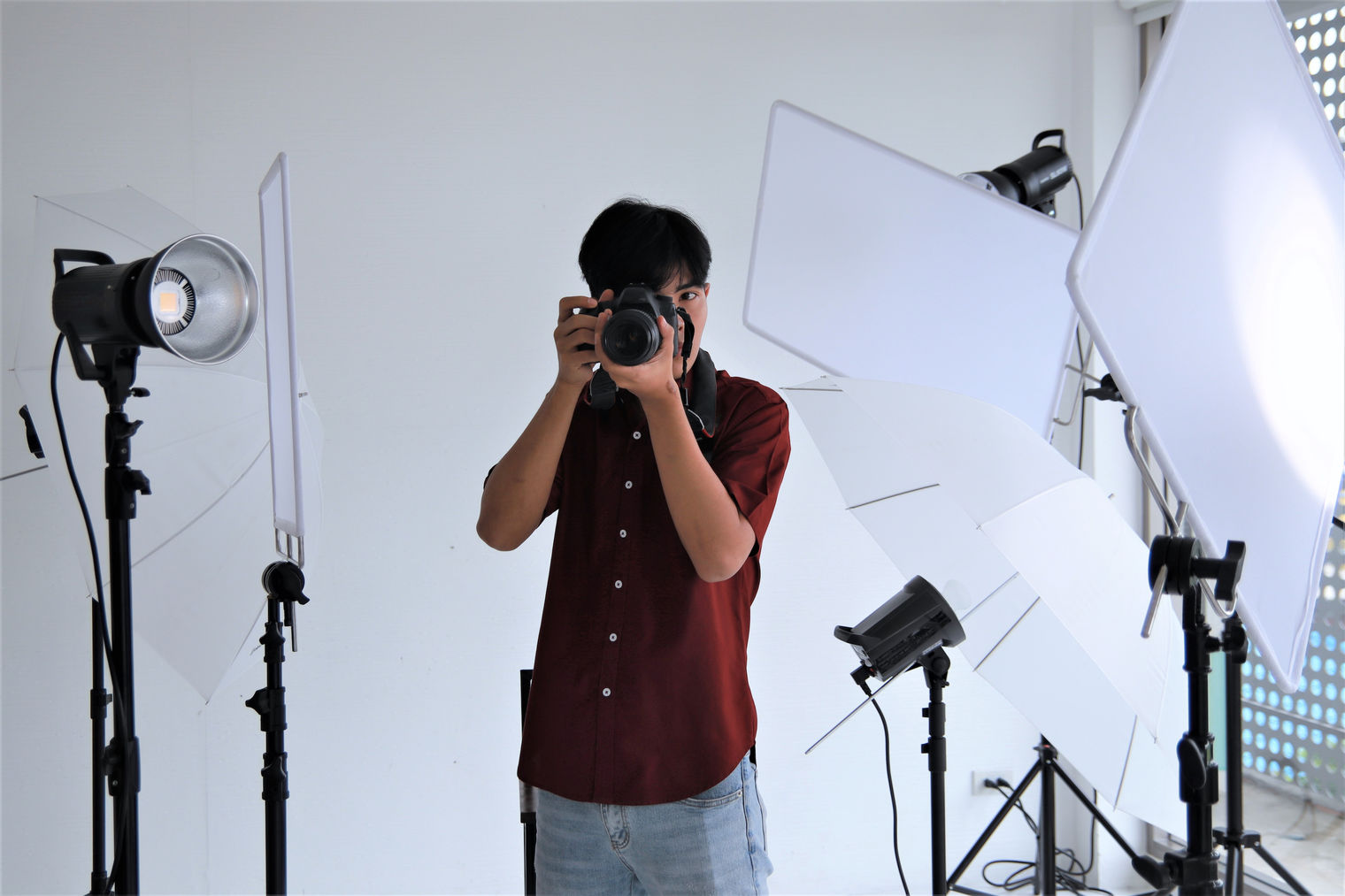 photographer with equipment